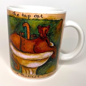 Vintage Aline Gauthier Tap Cat Le Chabinet Collectible Cat Artists Mug HTF